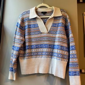 J.Crew Johnny Collar Fair Isle Sweater (M)